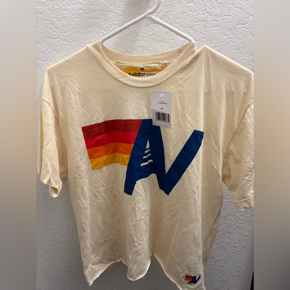 NEW WITH TAGS AVIATOR NATION CROPPED SHIRT